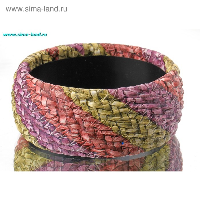 Браслет «Гофре» лилово-болотный - Фото 1