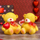 Сувенир "Мишка с бантиком и сердцем" 8,5х7,5х7,5 см МИКС - Фото 2