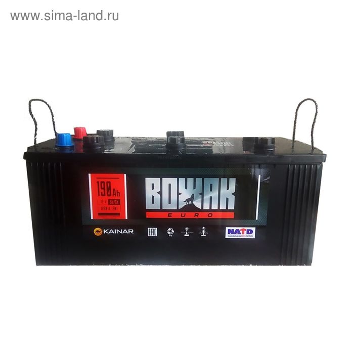 Автомобильный аккумулятор ВОЖАК 190 А/ч - 6 СТ АПЗ, 190 121 4 120, прямая полярность - Фото 1