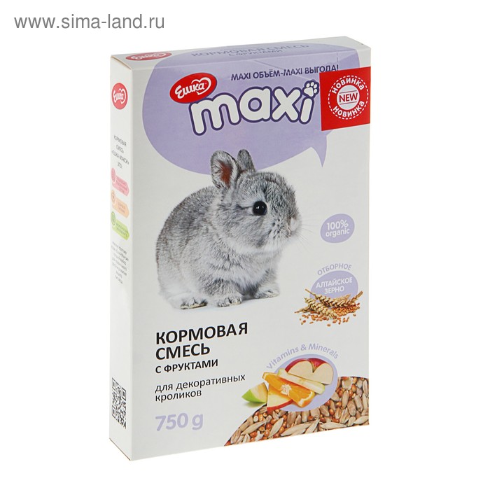 Кормовая смесь «Ешка MAXI» для кроликов, с фруктами, 750 г - Фото 1