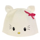 Банная шапка с детской вышивкой "Китти", белая, фетр - Фото 3