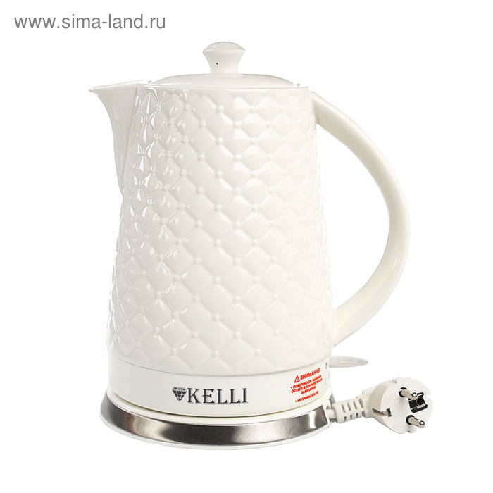 Чайник электрический KELLI KL-1340, 1.8 л, 2400 Вт, белый - Фото 1