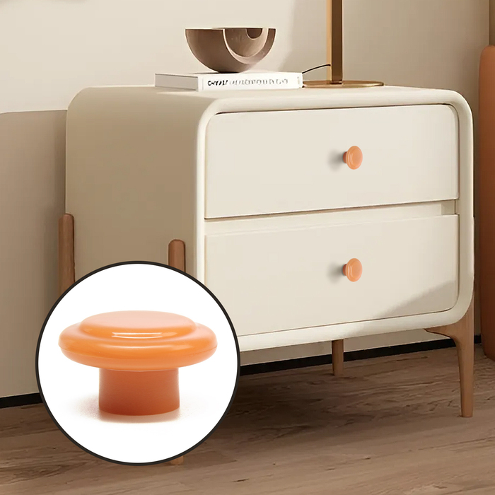 Ручка мебельная пластмассовая, d=35, цвет светлое дерево - Фото 1