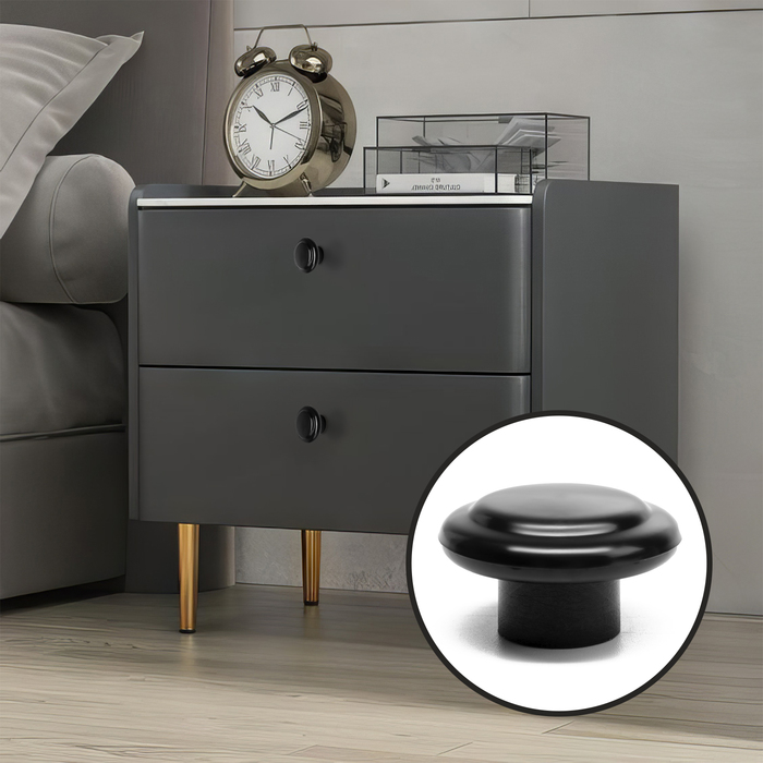 Ручка мебельная пластмассовая, d=35, черная - Фото 1