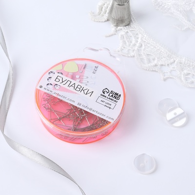 Булавки портновские, 30 мм, 100 шт., цвет серебряный