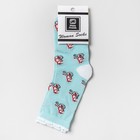 Носки женские "Лиса на велосипеде", цвет мятный, размер 23-25 - Фото 3