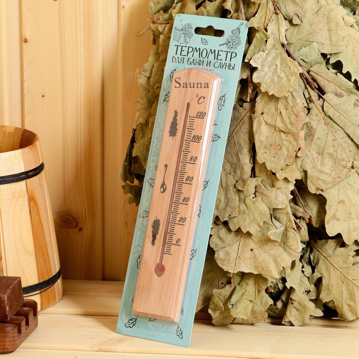 Термометр  деревянный, 120 С - Фото 1