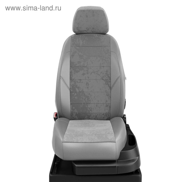 Авточехлы для Suzuki Sx4 с 2010-2014 г., седан, алькантара, экокожа, цвет серый, светло-серый - Фото 1