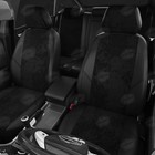 Авточехлы для Toyota LandCruiser 200 с 2015-2021 г., джип, алькантара, экокожа, цвет чёрный - Фото 2