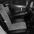 Авточехлы для Toyota LandCruiser 200 с 2015-2021 г., джип, алькантара, экокожа, цвет тёмно-серый, чёрный - Фото 6