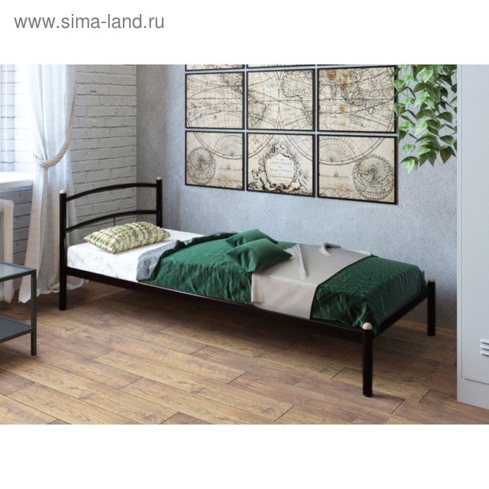 Кровать «Хостел», 900×2000 мм, металл, цвет чёрный - Фото 1