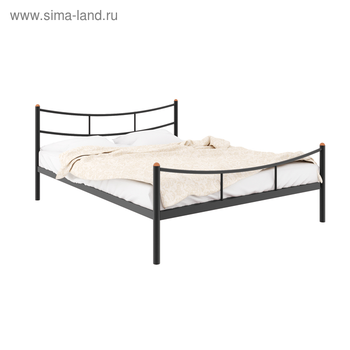 Кровать «Софья Плюс», 1200×2000 мм, металл, цвет чёрный - Фото 1