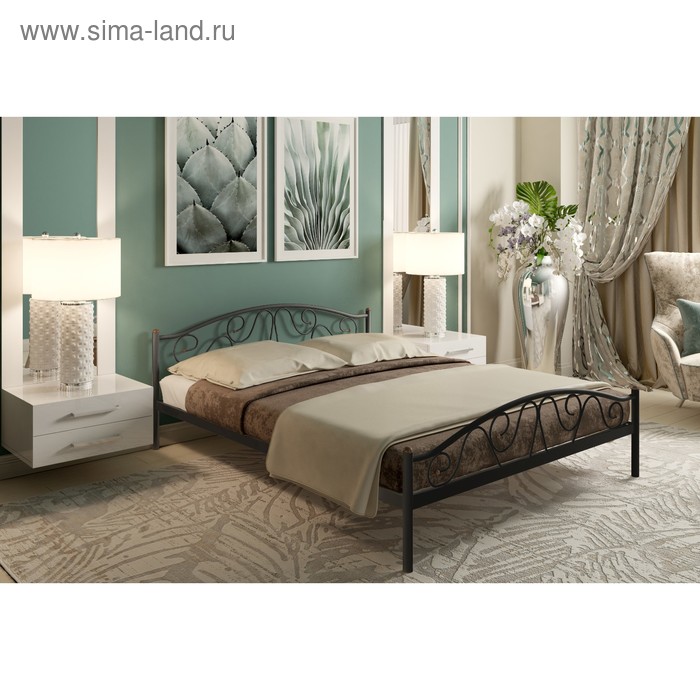 Кровать «Ангелина Плюс», 1600×2000 мм, металл, цвет чёрный - Фото 1