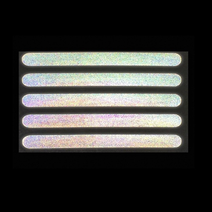 Светоотражающая термонаклейка «Полосы», 10 × 1 см, 5 шт на листе, цвет серый - фото 1877429102