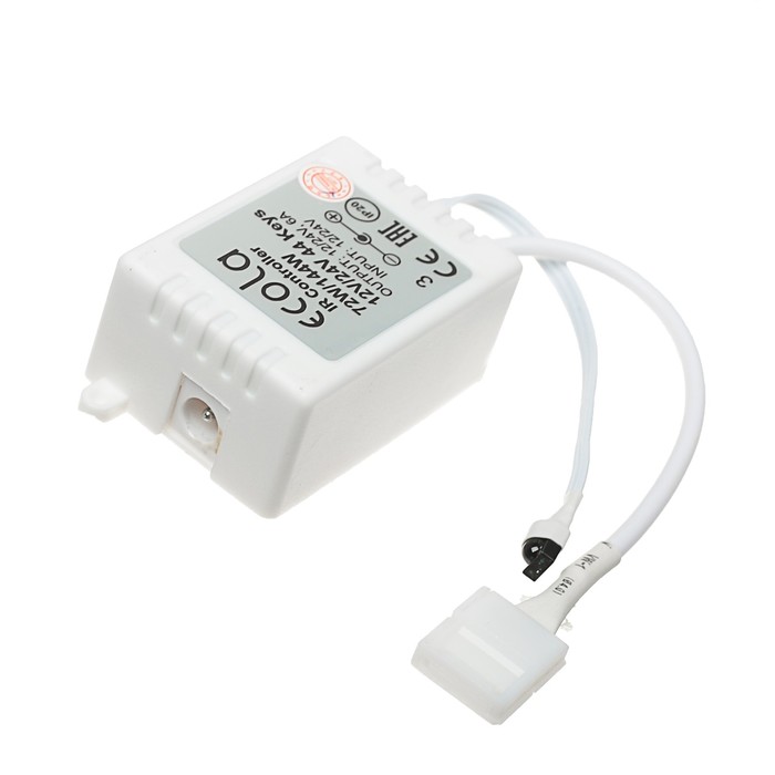 Мини-контроллер Ecola для RGB ленты, 12 – 24 В, 6 А, пульт ДУ - фото 1906930019