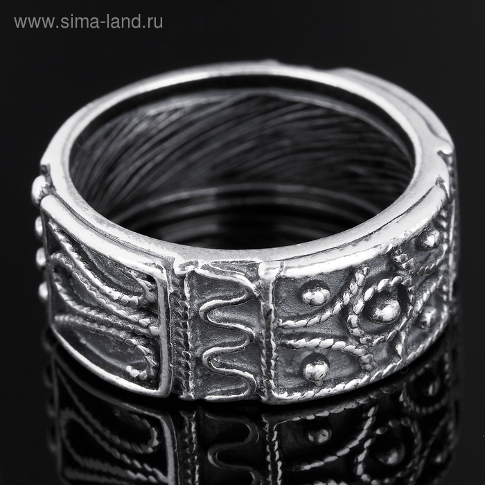 Кольцо "Владелина", размер 19, цвет чернёного серебра - Фото 1