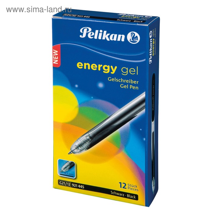 Ручка гелевая автомат Pelikan Energy Gel G21 рез.упор, M, чёрный 921445 - Фото 1
