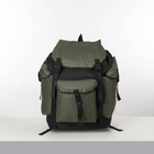 Рюкзак туристический "Большой Лесной", отдел на шнурке, 3 наружных кармана, цвет чёрный/зелёный - Фото 1