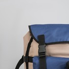 Рюкзак туристический, 55 л, с расширением, отдел на шнурке, наружный карман, цвет синий/бежевый - Фото 4