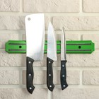 Держатель для ножей магнитный, 33 см, цвет зелёный - фото 5787682