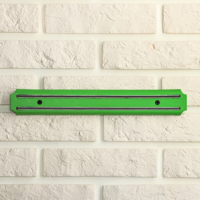 Держатель для ножей магнитный, 33 см, цвет зелёный - фото 1906930117