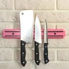 Держатель для ножей магнитный, 33 см, цвет розовый - фото 8687985