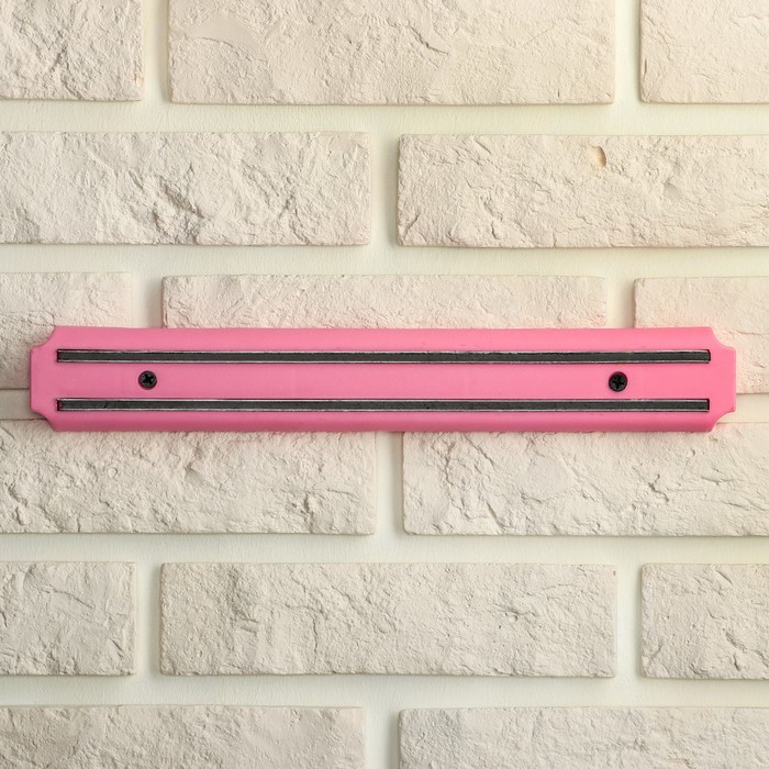 Держатель для ножей магнитный, 33 см, цвет розовый - фото 1906930122