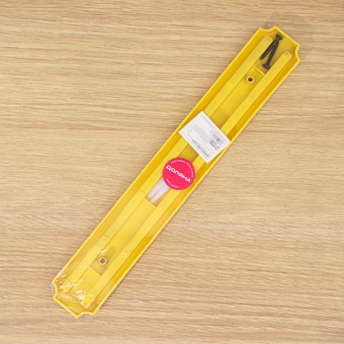 Держатель для ножей магнитный Доляна «Цветная линия», 33 см, цвет жёлтый - фото 1906930144