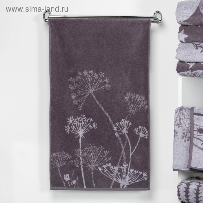 Полотенце махровое "Этель" Зонтики, цвет дымка, 70х130 см, 100% хл, 420 г/м² - Фото 1