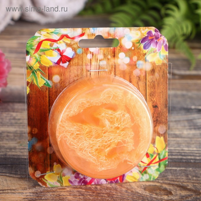 Мыло с мочалкой из люфы "Тропический апельсин", "Добропаровъ", 100 гр - Фото 1