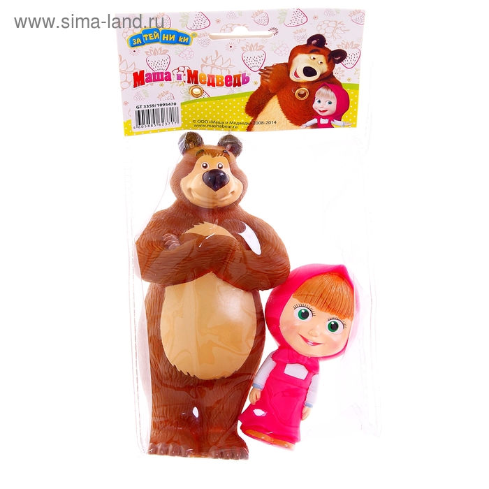 Набор резиновых игрушек "Маша и Медведь" - Фото 1