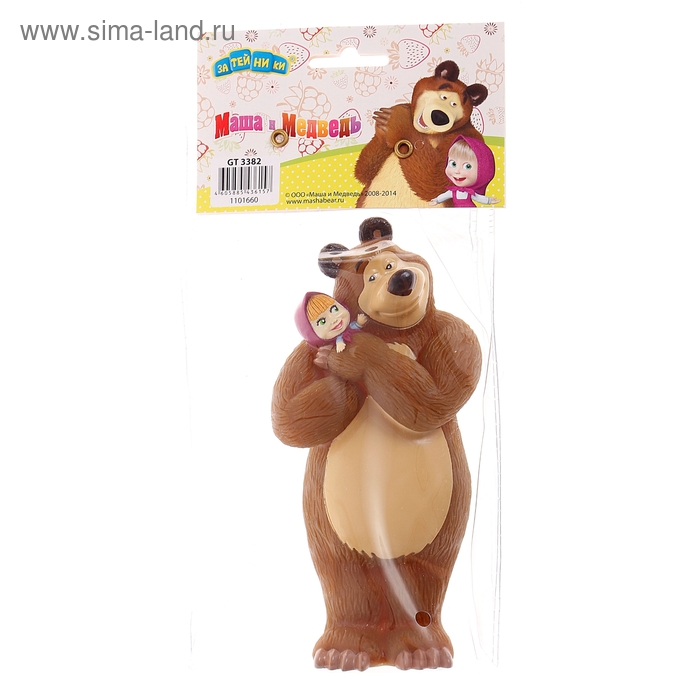 Набор резиновой игрушки "Мишка с Машей на руках" - Фото 1