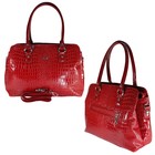 Сумка-рюкзак женская, цвет красный крокодил - Фото 4