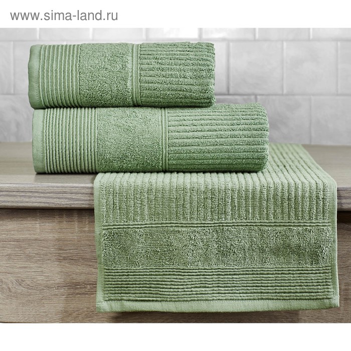 Полотенце «Вита», размер 34х70 см, цвет зелёный