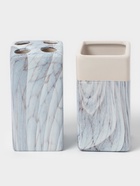 Набор аксессуаров для ванной комнаты «Мрамор», 4 предмета, дозатор, мыльница, 2 стакана - Фото 3