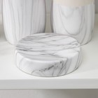 Набор аксессуаров для ванной комнаты «Мрамор», 4 предмета (дозатор 400 мл, мыльница, 2 стакана), цвет белый - фото 210984