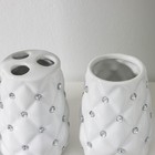 Набор аксессуаров для ванной комнаты «Скандинавский», 4 предмета (дозатор 270 мл, мыльница, 2 стакана), цвет белый - фото 24207377