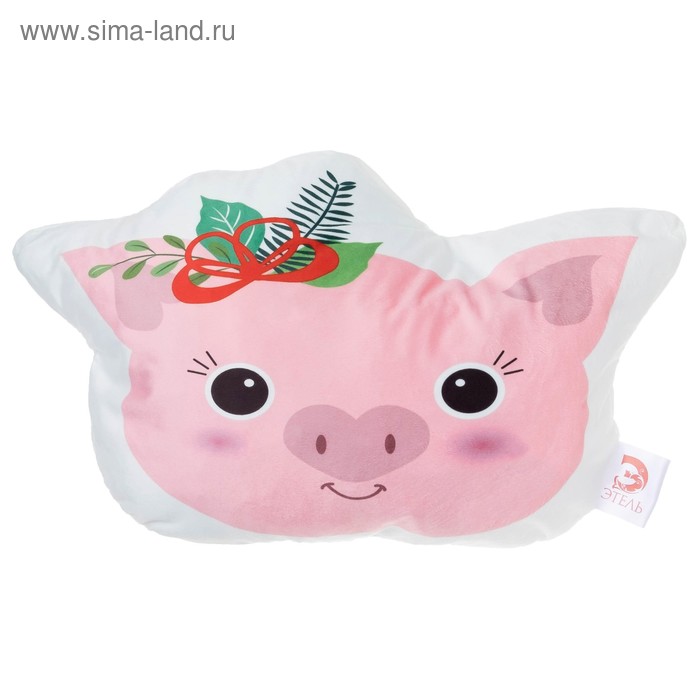 Подушка "Этель" Хрюня 46х30 см, велюр, 100% п/э - Фото 1