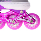 Роликовые коньки раздвижные, колёса PU 64 мм, алюминиевая рама, р. 31-34, цвет белый/фиолетовый - Фото 6