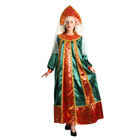 Русский народный костюм "Марья Искусница", платье, кокошник, р-р 46, рост 172 см, цвет малахит - фото 10938882