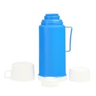 Термос со стеклянной колбой "Классик" с 1 кружкой и 1 чашкой,  1 л, 13 х 29 см, синий - Фото 2