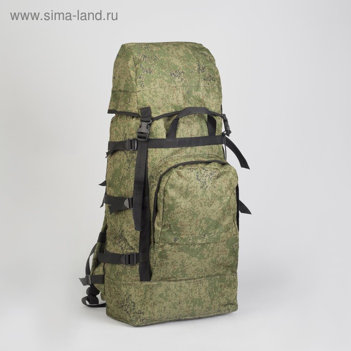 Рюкзак туристический, 55 л, отдел на шнурке, 2 наружных кармана, цвет зелёный - Фото 1