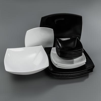 Сервиз столовый Quadrato Black&White, 19 предметов