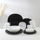 Сервиз столовый Luminarc Carine White&Black, стеклокерамика, 30 предметов, цвет белый и чёрный - фото 4245478