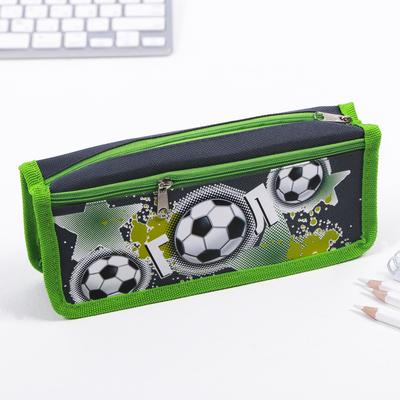 Пенал школьный, текстиль, 2 отделения, 8×21×4 см«Гол»