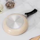 Сковорода «Стоун», d=15.5 см, пластиковая ручка, антипригарное покрытие, алюминий, бежевая - Фото 3