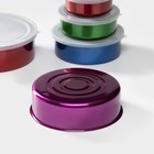 Набор контейнеров из нержавеющей стали «Радуга», 5 шт.: d=18/16/14/12/10 см, с крышками, МИКС - Фото 4