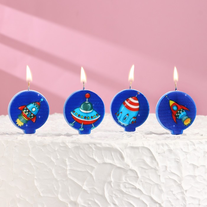 Набор свечей в торт "Космос", 4×4,4см, 4 шт - Фото 1