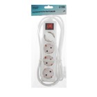 Удлинитель Luazon Lighting, 4 розетки, 1,8 м, 10 А, 2200 Вт, 3х1.5 мм2, с з/к, с выкл., - Фото 3