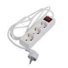 Удлинитель Luazon Lighting, 3 розетки, 1.8 м, 10 А, 2200 Вт, 3×1.5 мм2, с заземлением, с выключателем, белый - Фото 2